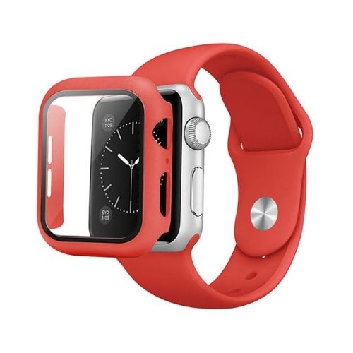 apple watch okosórához való sport szilikon szíj és tok azonos élénk piros színben. megfelelő 38mm 40mm 42mm 44mm es iwatch órához. állítható méretű apple watch szilikon szíj. S/M és M/L méretben elérhető iwatch szíj. Apple Watch series 1 2 3 4 5 6 SE hez megfelelő óraszíj