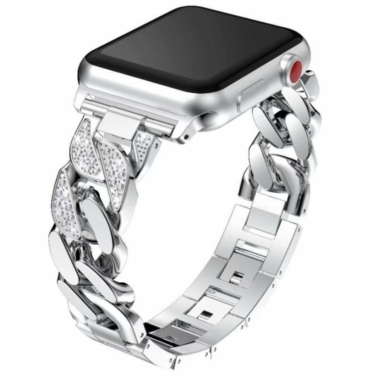 Crystal Steel Rozsdamentes Acél Apple Watch Szíj - Ezüst - 42, 44, 45, 49mm