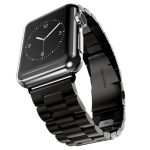 Apple Watch fém szíj rozsdamentes acél szíj sötét fekete színben 38mm 40mm 41mm 42mm 44mm 45mm méretű apple watch okosórához. Állítható méretű. Apple Watch series 1 2 3 4 5 6 7 SE hez megfelelő óraszíj
