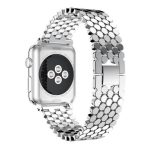 Apple Watch fém szíj rozsdamentes acél szíj ezüst színben 38mm 40mm 41mm 42mm 44mm 45mm méretű apple watch okosórához. Állítható méretű. Apple Watch series 1 2 3 4 5 6 7 SE hez megfelelő óraszíj