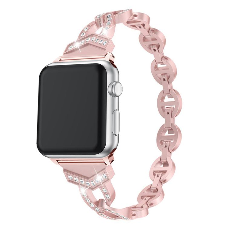 Apple Watch fém szíj rozsdamentes acél szíj rozsa arany rose gold színben 38mm 40mm 41mm 42mm 44mm 45mm méretű apple watch okosórához. Állítható méretű. Apple Watch series 1 2 3 4 5 6 7 SE hez megfelelő óraszíj