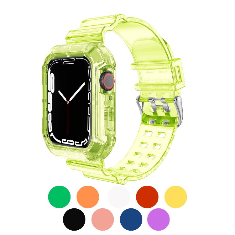 apple watch átlátszó szilikon tok és szíj